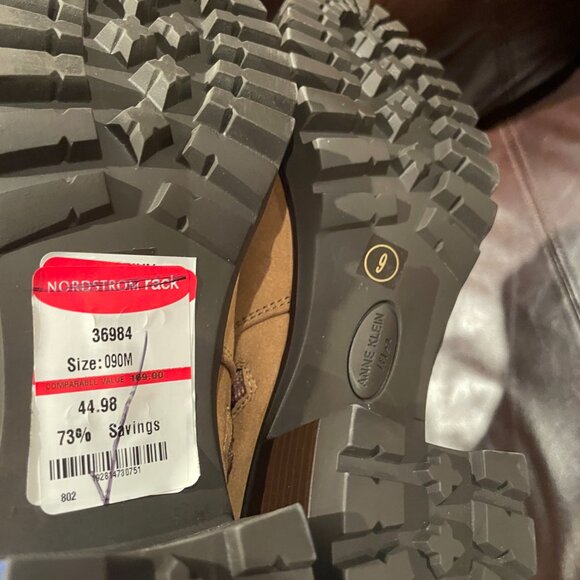 Anne Klein Side Zip Lug Sole Boot AKARIELLA color TAUPE, size 9 - Picture 4 of 5